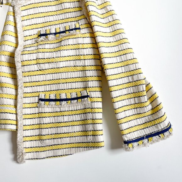 Veronica Beard Talie Jacket Tweed Blazer Off White Yellow Size 8 NEW NWT - Picture 6 of 10